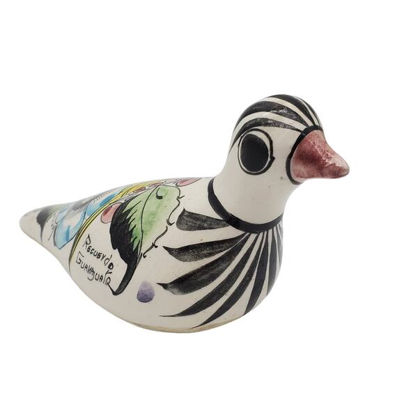 Tonala Ceramic Bird Figure Hand Painted Mexican Pottery Signed Folk Art Figurine - Picture 6 of 10